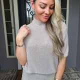 Champagne Sparkle Jeweled Top