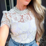 Crystal Lace Jeweled Top