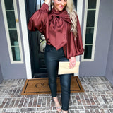 Fall For Drama Exaggerated Bow Blouse