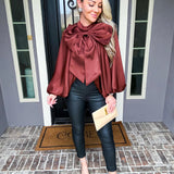 Fall For Drama Exaggerated Bow Blouse