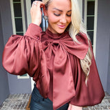 Fall For Drama Exaggerated Bow Blouse