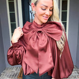 Fall For Drama Exaggerated Bow Blouse