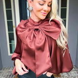 Fall For Drama Exaggerated Bow Blouse