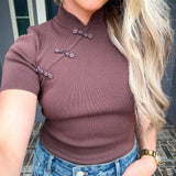 Tokyo Girl Knit Top - Chocolate