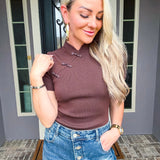 Tokyo Girl Knit Top - Chocolate