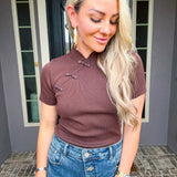 Tokyo Girl Knit Top - Chocolate
