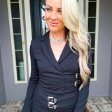 Fastened In Fashion Buckle Top
