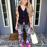 Violet Reign Statement Flower Trousers