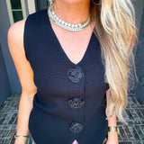 Sweet Rose Knit Vest Top