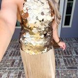 Speakeasy Chic Gold Fringe Skirt