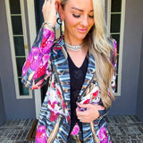 Violet Reign Statement Flower Blazer