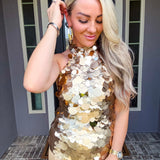 Speakeasy Chic Gold Halter Top