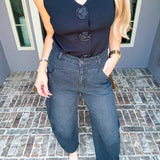 Retro Ease Black Barrel Jean