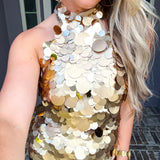 Speakeasy Chic Gold Halter Top