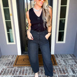 Retro Ease Black Barrel Jean