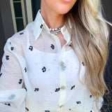 Crystal Charm Jeweled Blouse