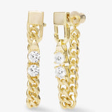 Julian Loves Diamonds Soft Chain Hoops - Gold