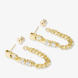 Julian Loves Diamonds Soft Chain Hoops - Gold