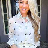 Crystal Charm Jeweled Blouse