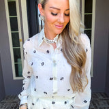 Crystal Charm Jeweled Blouse