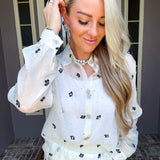 Crystal Charm Jeweled Blouse