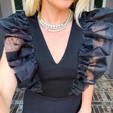 Fashion Darling Ruffle Top - Black
