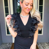 Fashion Darling Ruffle Top - Black