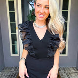 Fashion Darling Ruffle Top - Black