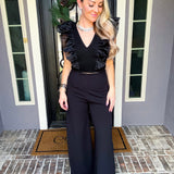Fashion Darling Ruffle Top - Black