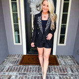 Lush Feels Pearl Tweed Blazer - Black
