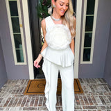 Runway Romance Leather Flower Top