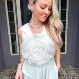 Runway Romance Leather Flower Top