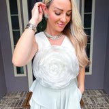 Runway Romance Leather Flower Top