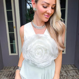 Runway Romance Leather Flower Top