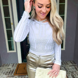 Silver Veil Jewel Bodysuit