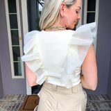 Fashion Darling Ruffle Top - Cream