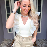 Fashion Darling Ruffle Top - Cream