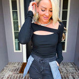 City Muse Cutout Top - Black