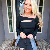 City Muse Cutout Top - Black