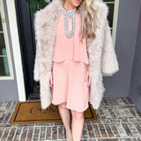 Champagne Nights Sparkle Cape Dress