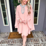 Champagne Nights Sparkle Cape Dress