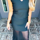 Noire Elegance Sheer Skirt