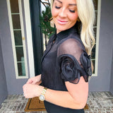 Rosette Nights Sheer Blouse