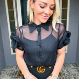 Rosette Nights Sheer Blouse