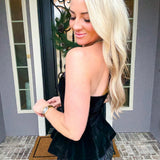 Velvet Dreams Satin Detail Peplum Top