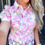 Summer Feels 3D Flower Blouse