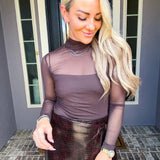 Espresso Hour Sheer Bodysuit