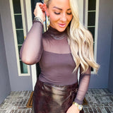 Espresso Hour Sheer Bodysuit