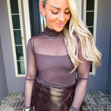 Espresso Hour Sheer Bodysuit