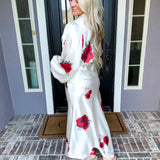 Rose Affair Flower Satin Skirt